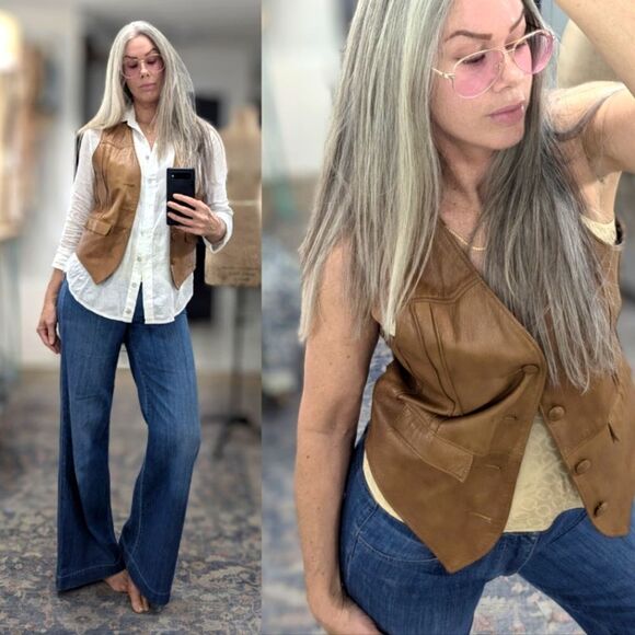 Vintage Leather Vest - Picture 1 of 8
